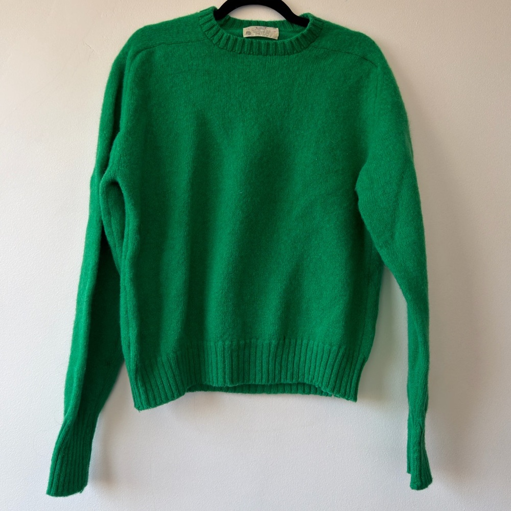 100% WoolClassic Crewneck Sweater‎ in Emerald Green - Lord Jeff
